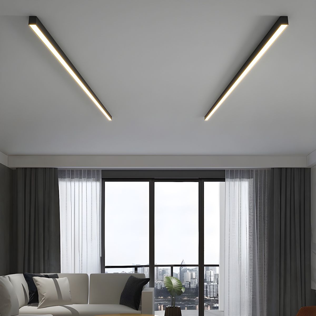 Edge Linear LED Flush Mount Ceiling Light – Stylish and Versatile Lighting Solution
