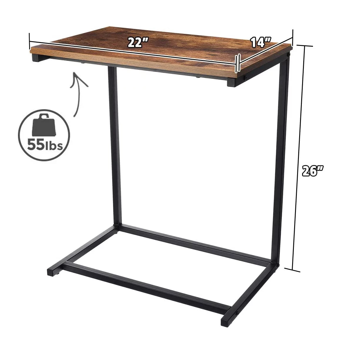 C-Shaped Side End Table