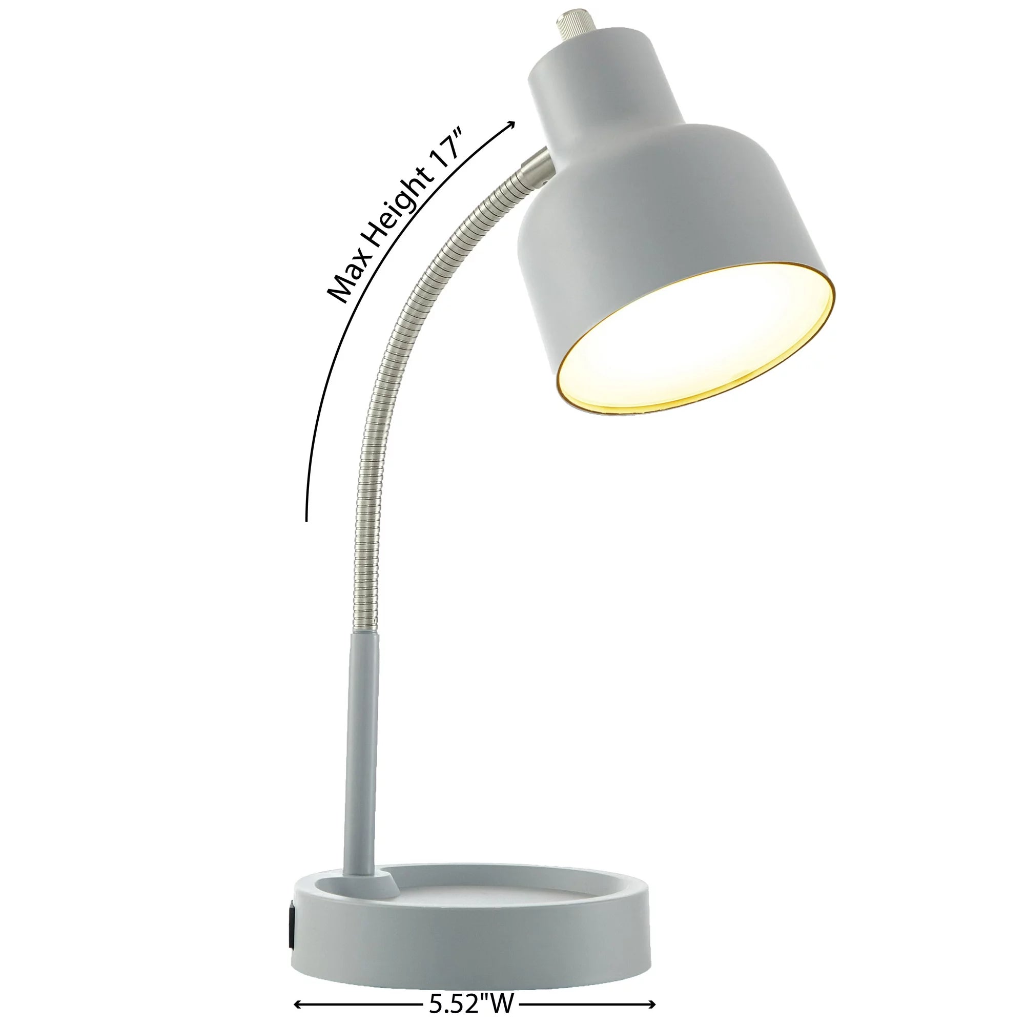 Led Desk Lamp With Catch-All Base & Ac Outlet