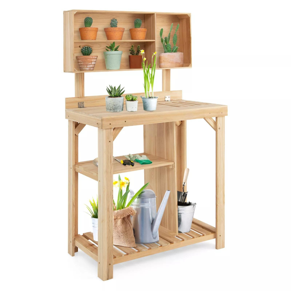 Outdoor Gardening Potting Workbench Table with Storage