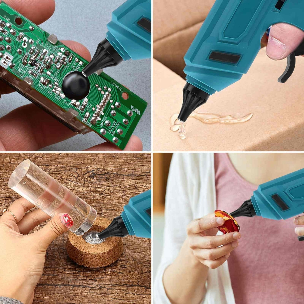 Battery Powered Cordless Hot Glue Gun with Glue Sticks