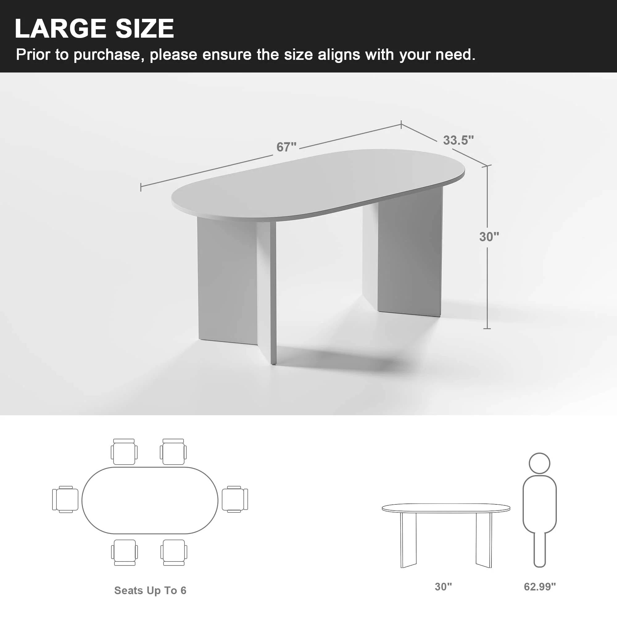Oval Dining Table for 6