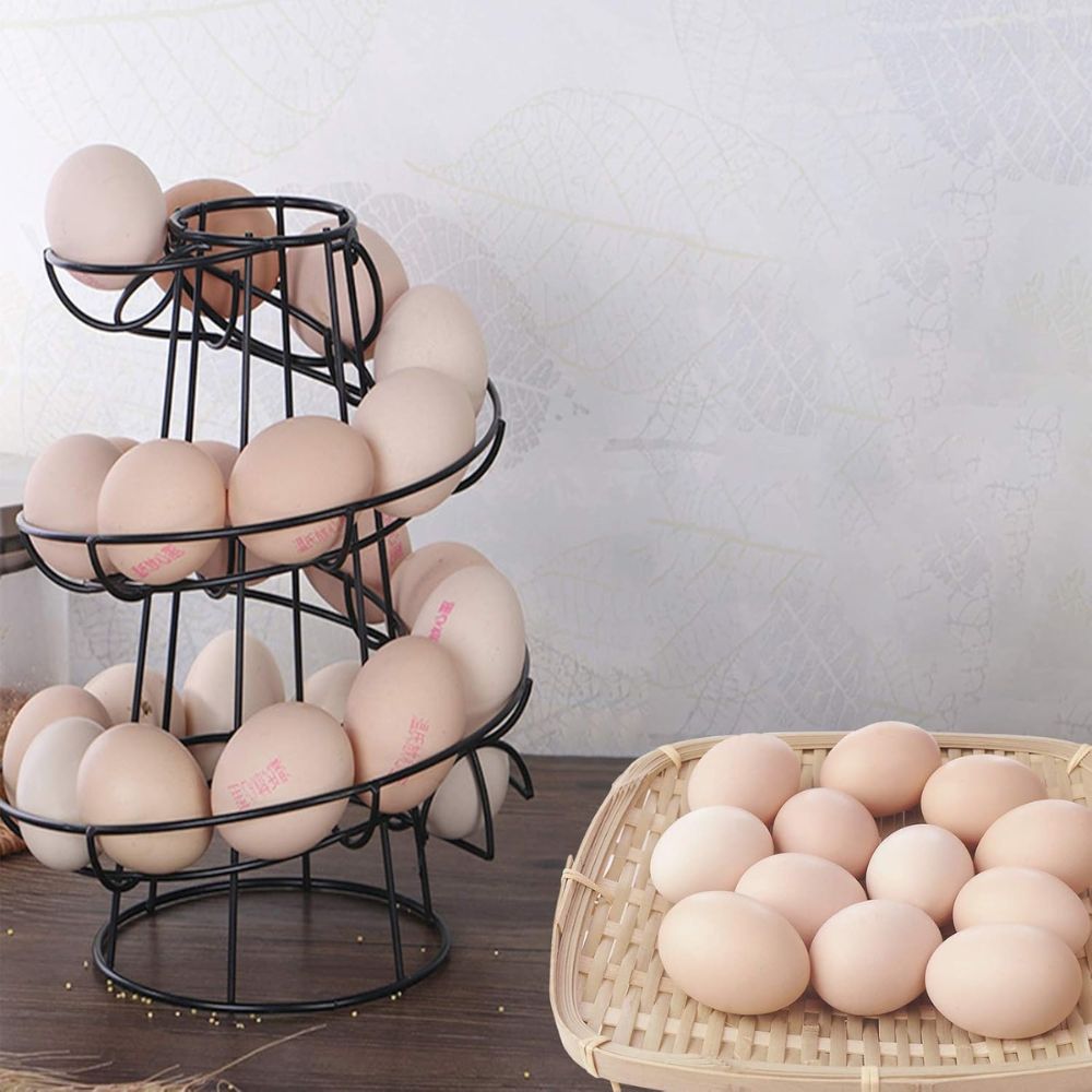 Egg Holder Rack Spiral Storage Container Stand