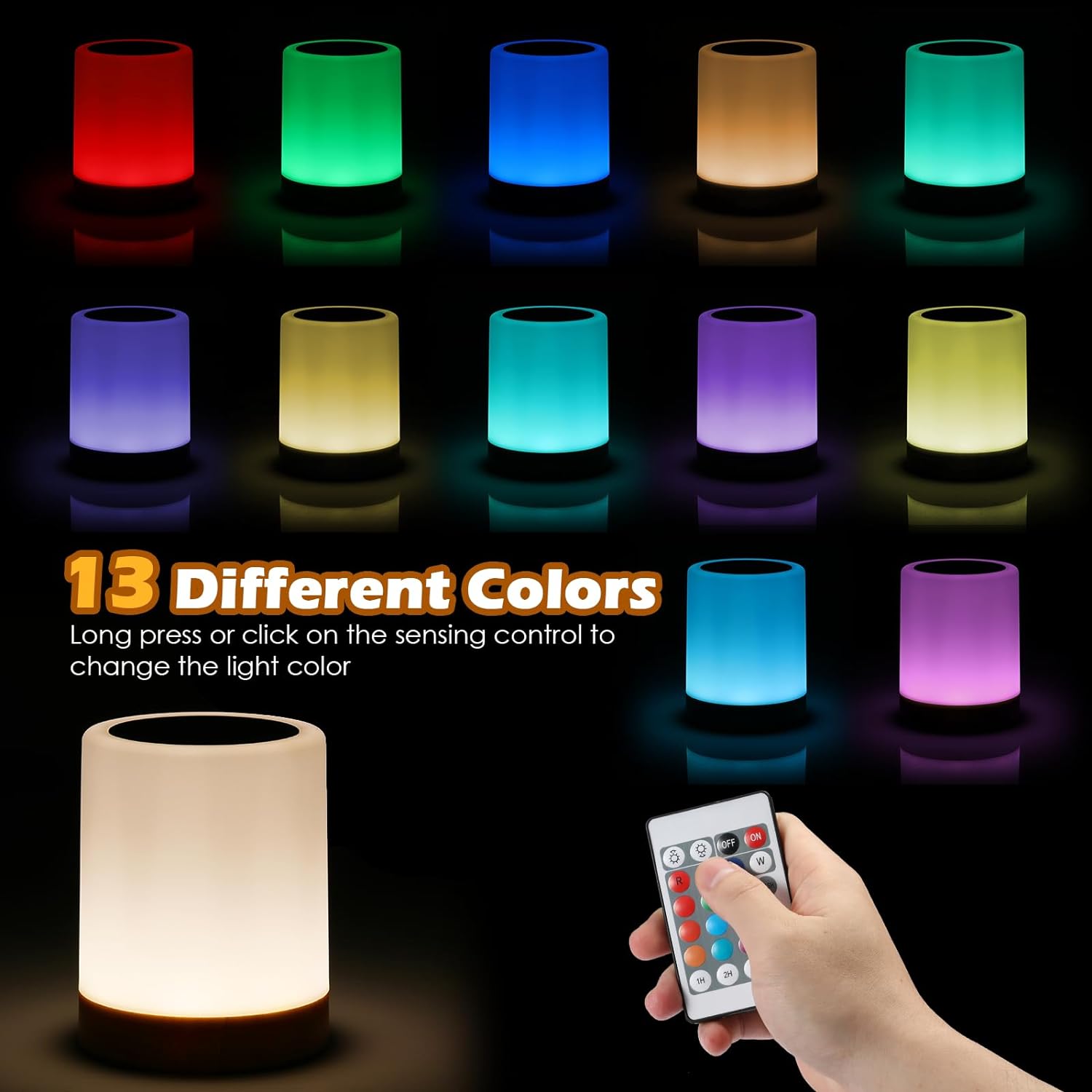 LED Touch Sensor Bedside Table Lamp With Remote