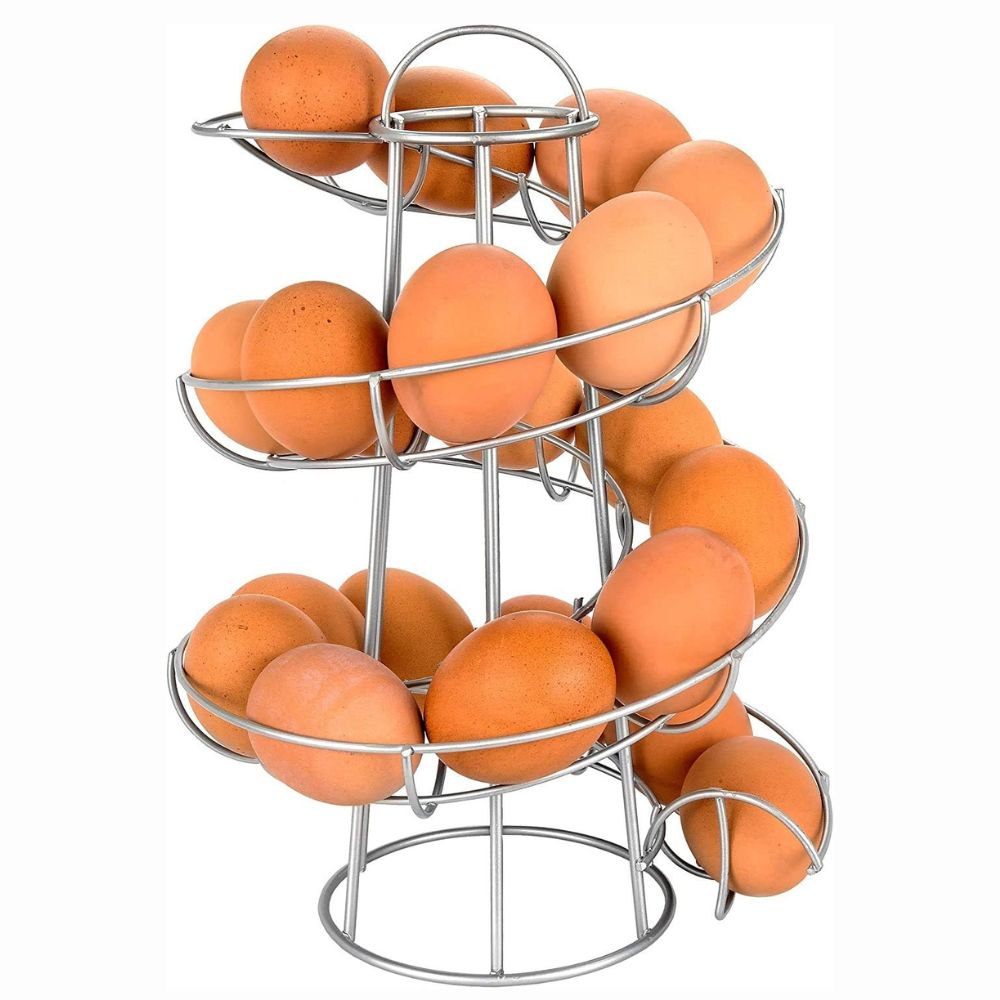 Egg Holder Rack Spiral Storage Container Stand