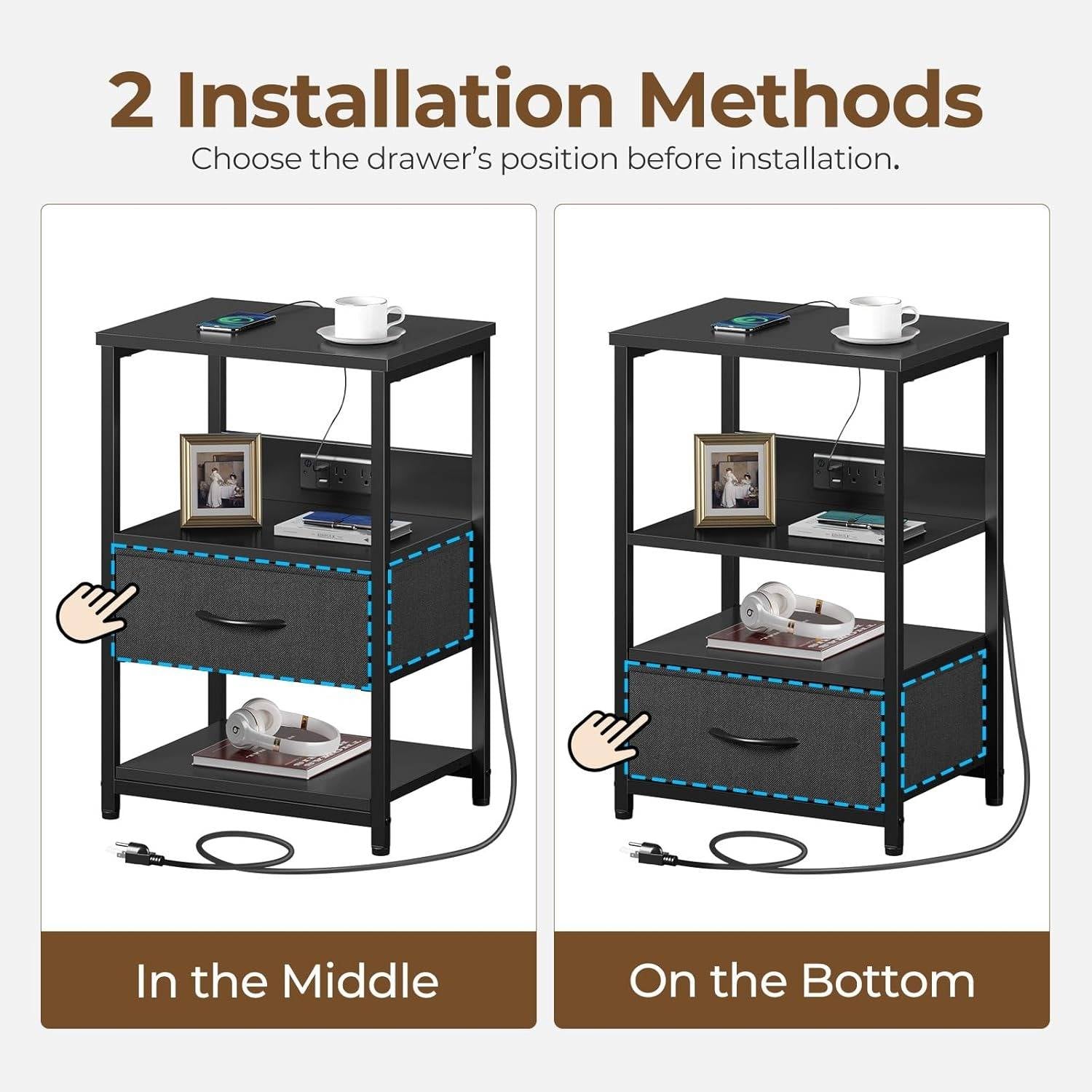 Nightstand with Charging Station
