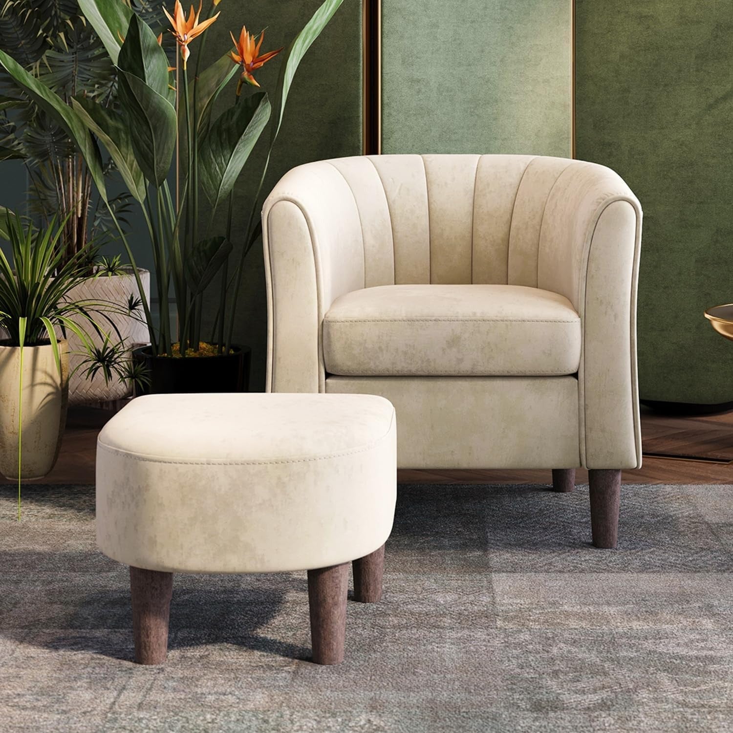 Accent Chair with Ottoman