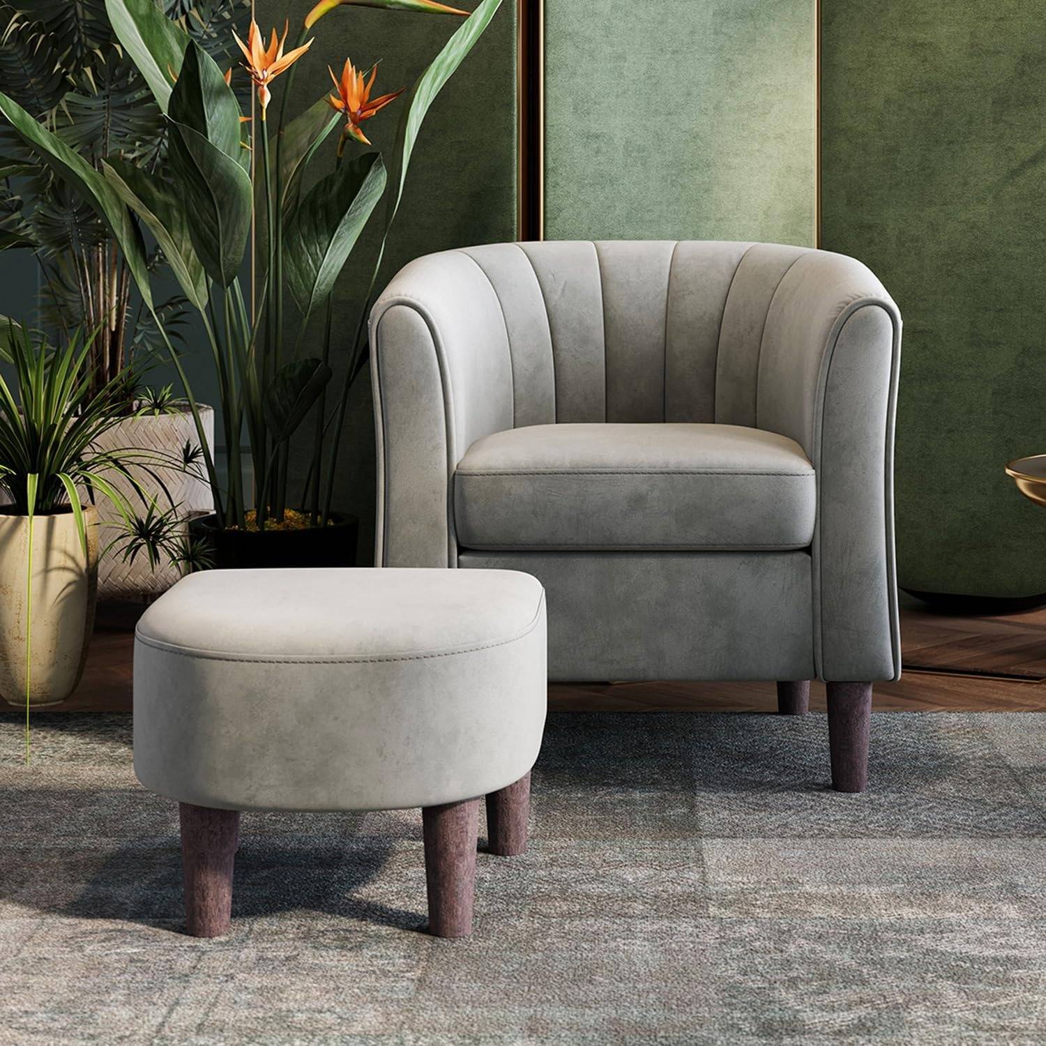 Accent Chair with Ottoman