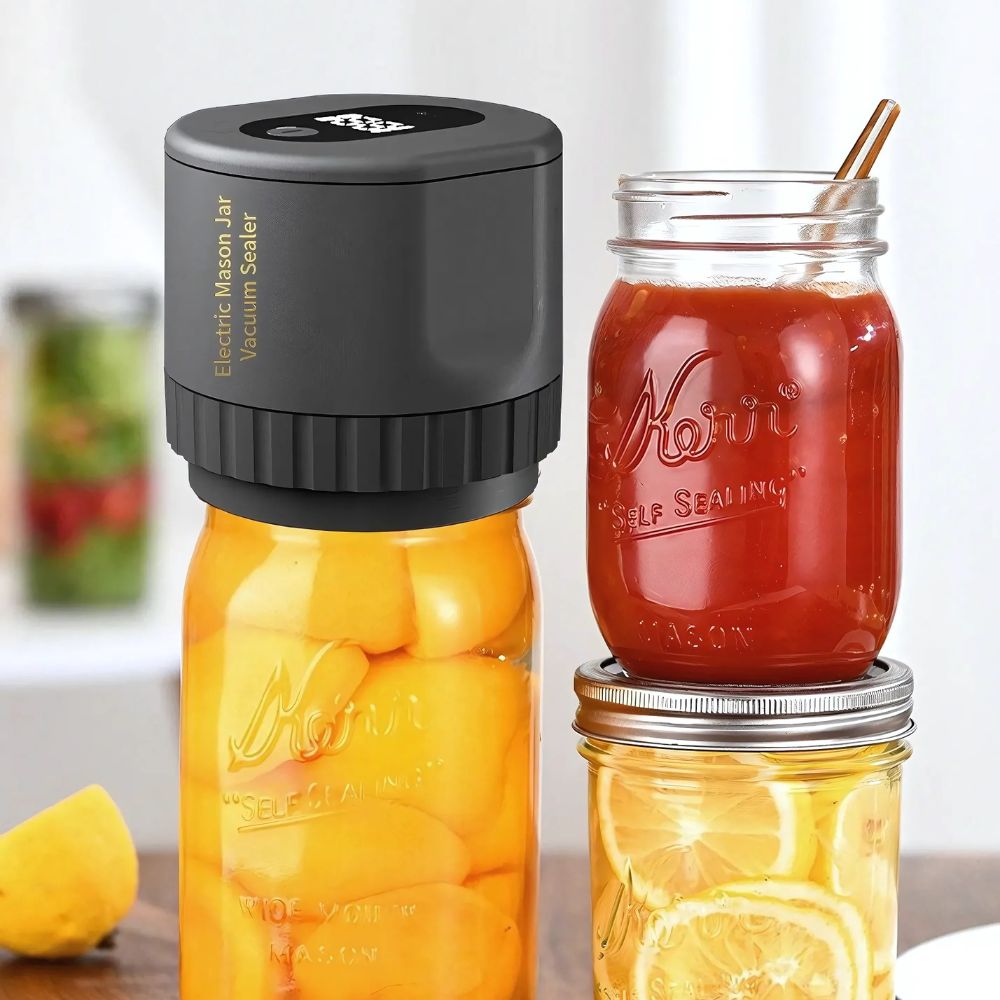 Automatic Vacuum Sealer Kit for Mason Jars - Airtight Food Storage