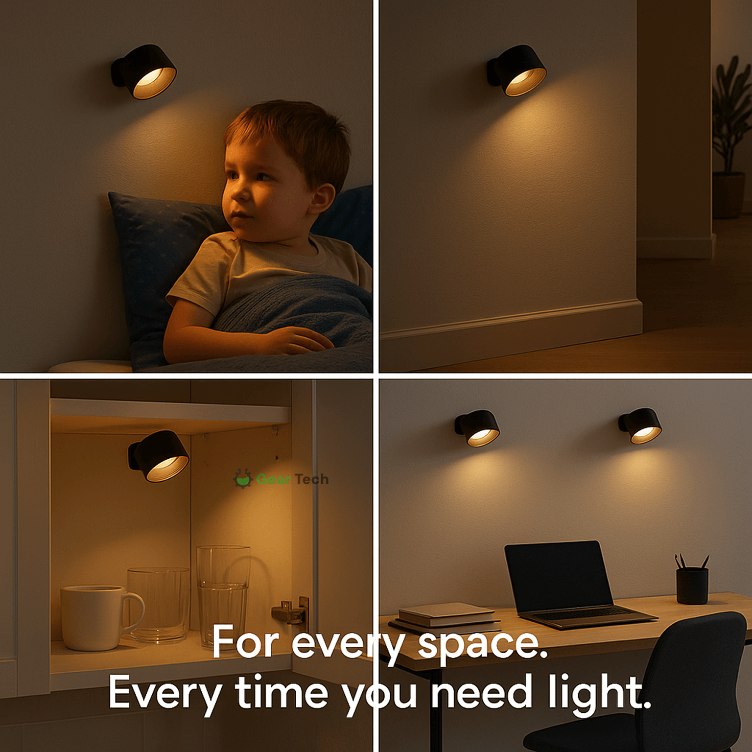 Wireless Rechargeable 360° Wall Light | Energy-Saving LED, Touch Control & Versatile for Home Lighting