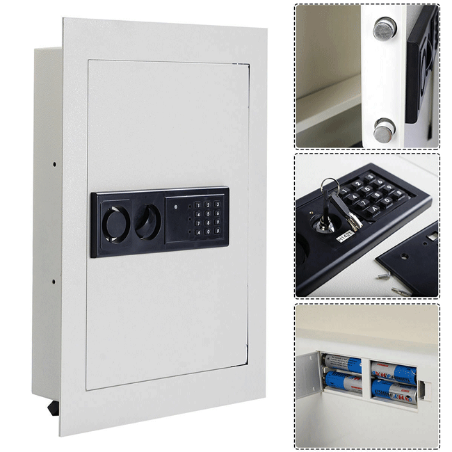 Heavy Duty Digital Recessed Wall Mounted Hidden Stack On Home Safe, 0.8CF