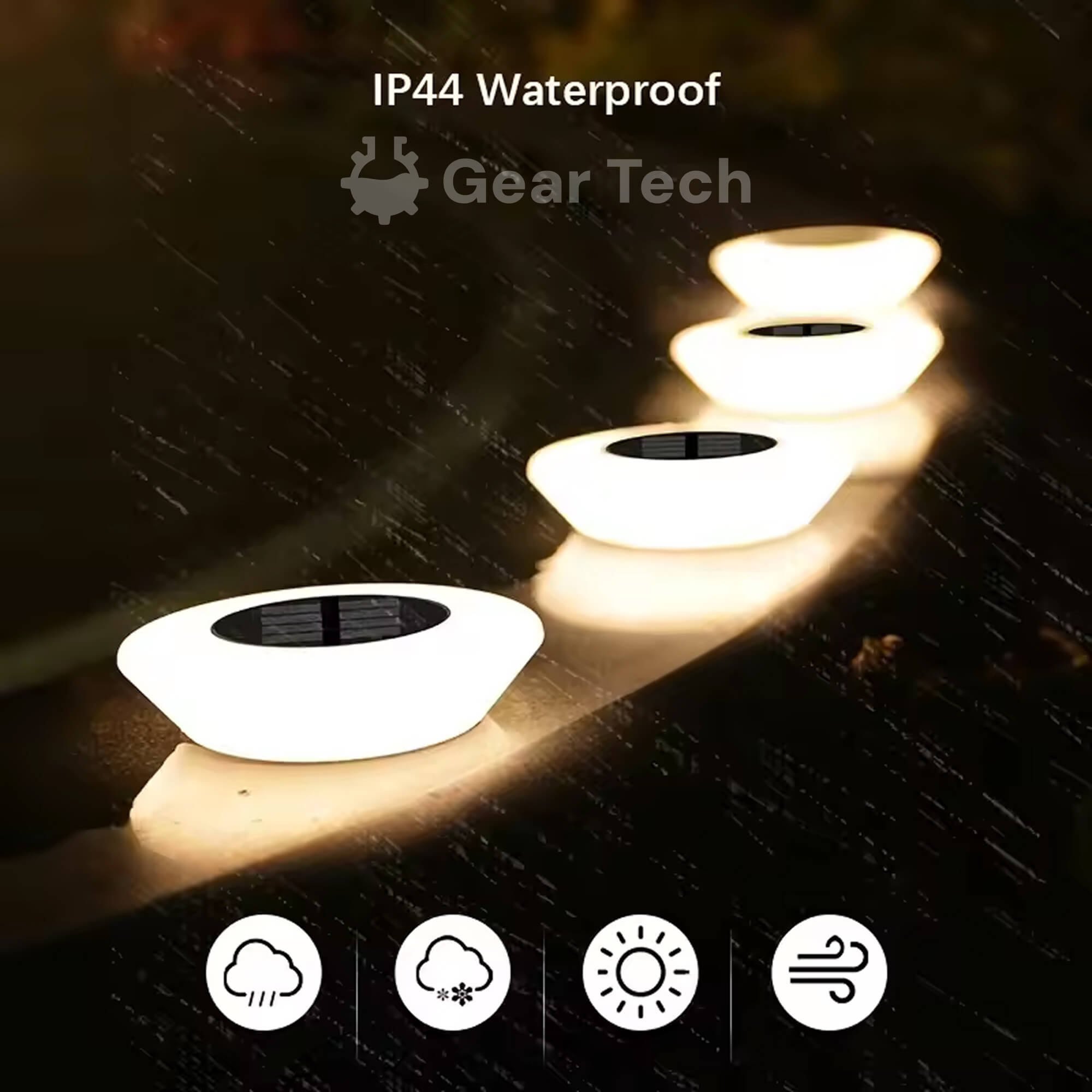 Pack 4x Solar-Powered Garden Lights | Rust-Proof, Weatherproof & Ideal for Year-Round Outdoor Use
