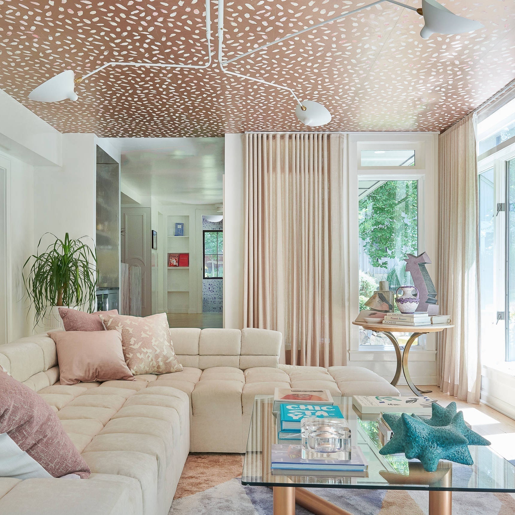 LED Ceiling Light Fixture - Serge Mouille Style - Adjustable Arm Design for Living Room & Modern Spaces