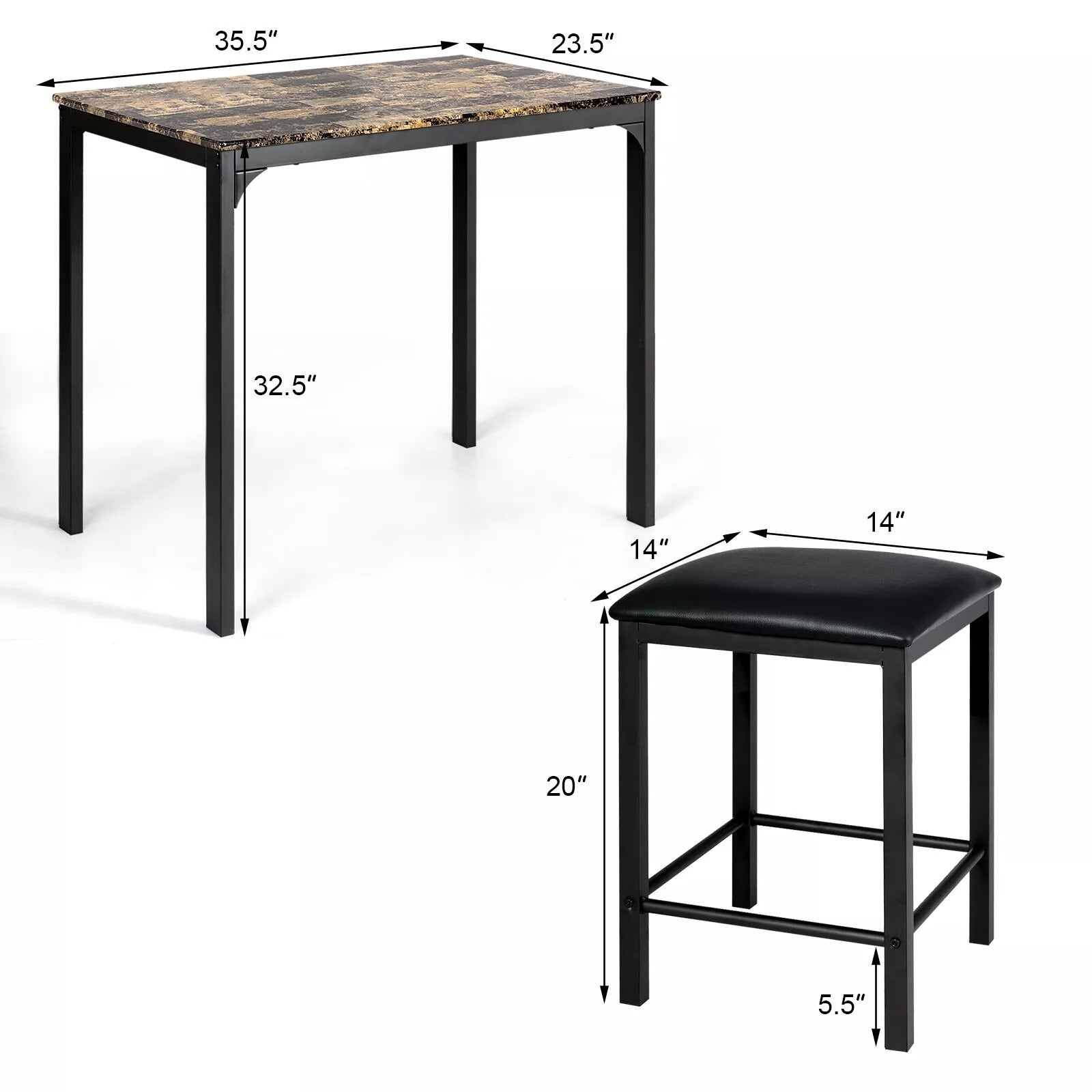 Counter Height Dining Set For 2