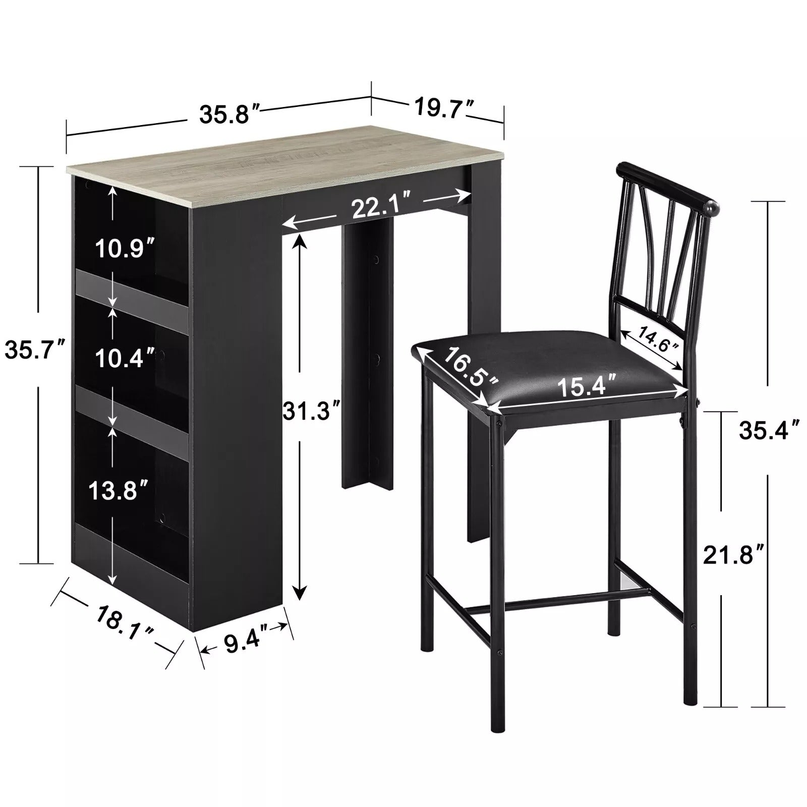 Bar Table Set For 2