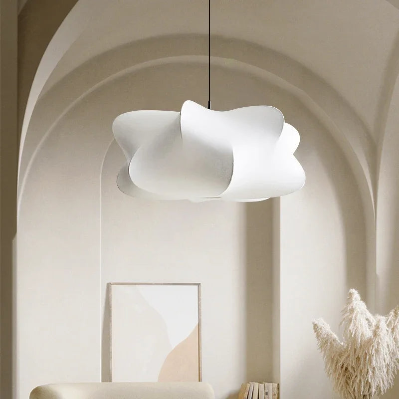 Natural Linen and Silk Wabi-Sabi Pendant Light – Statement Ceiling Lamp for Minimalist Homes