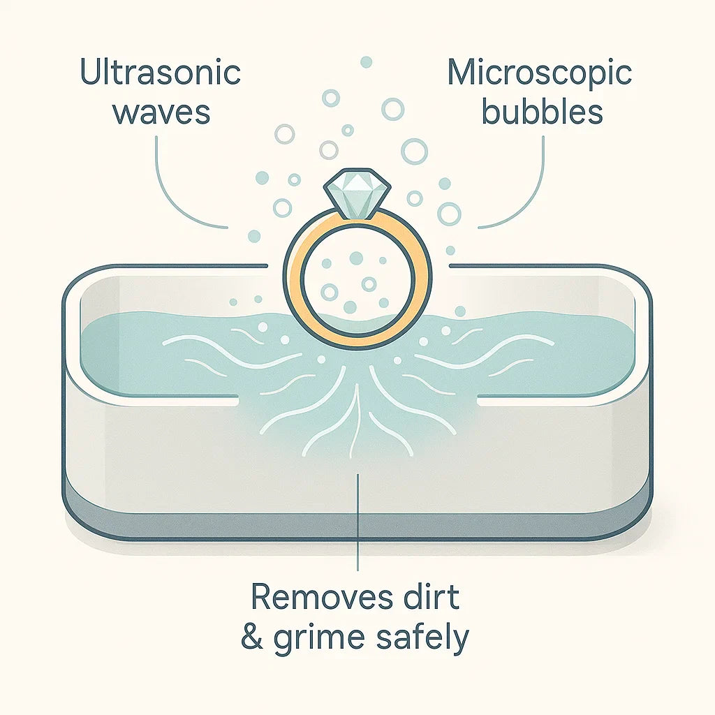 Ultrasonic Cleaning Device | Gentle, Efficient & Versatile for Jewelry, Glasses, Watches, and Dentures