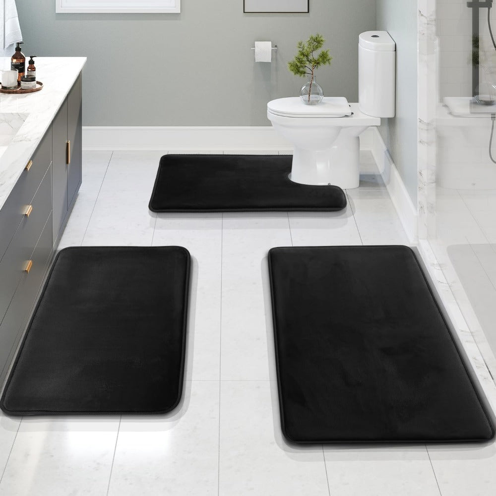 Memory Foam Bath Mat Set | Ultra-Soft, Super Absorbent & Non-Slip for Bathroom Comfort