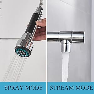 Single Handle Chrome Kitchen Faucet With Pull-Out Spray