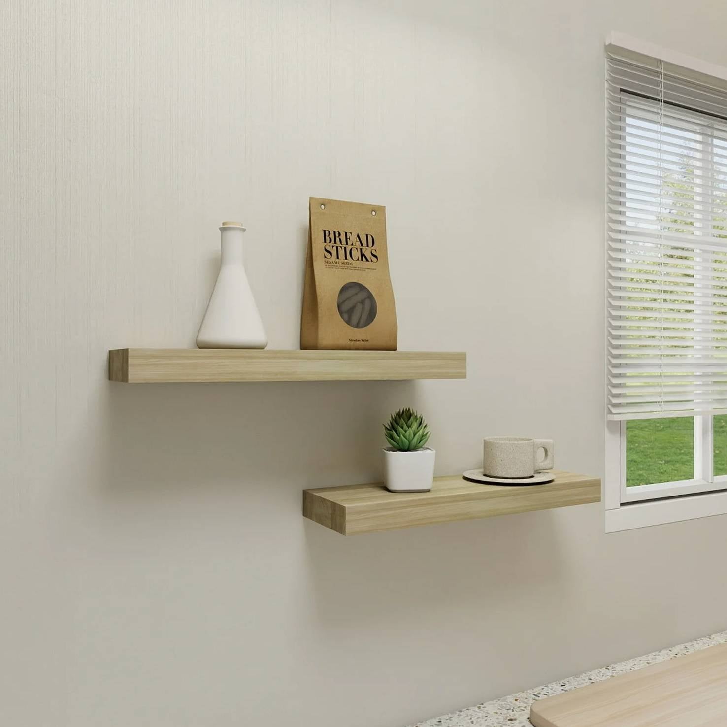 Wood Floating Shelves Set of 2