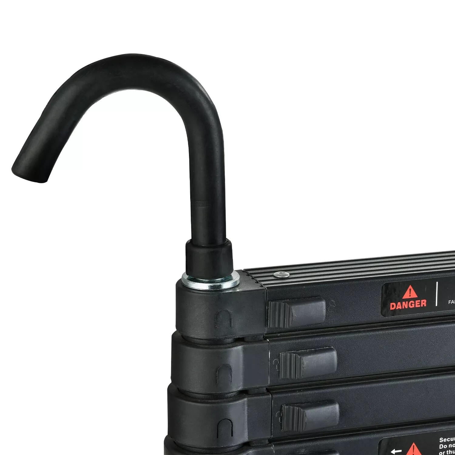 Telescoping Ladder Compact Extension Aluminum with 2 Detachable Roof Hooks