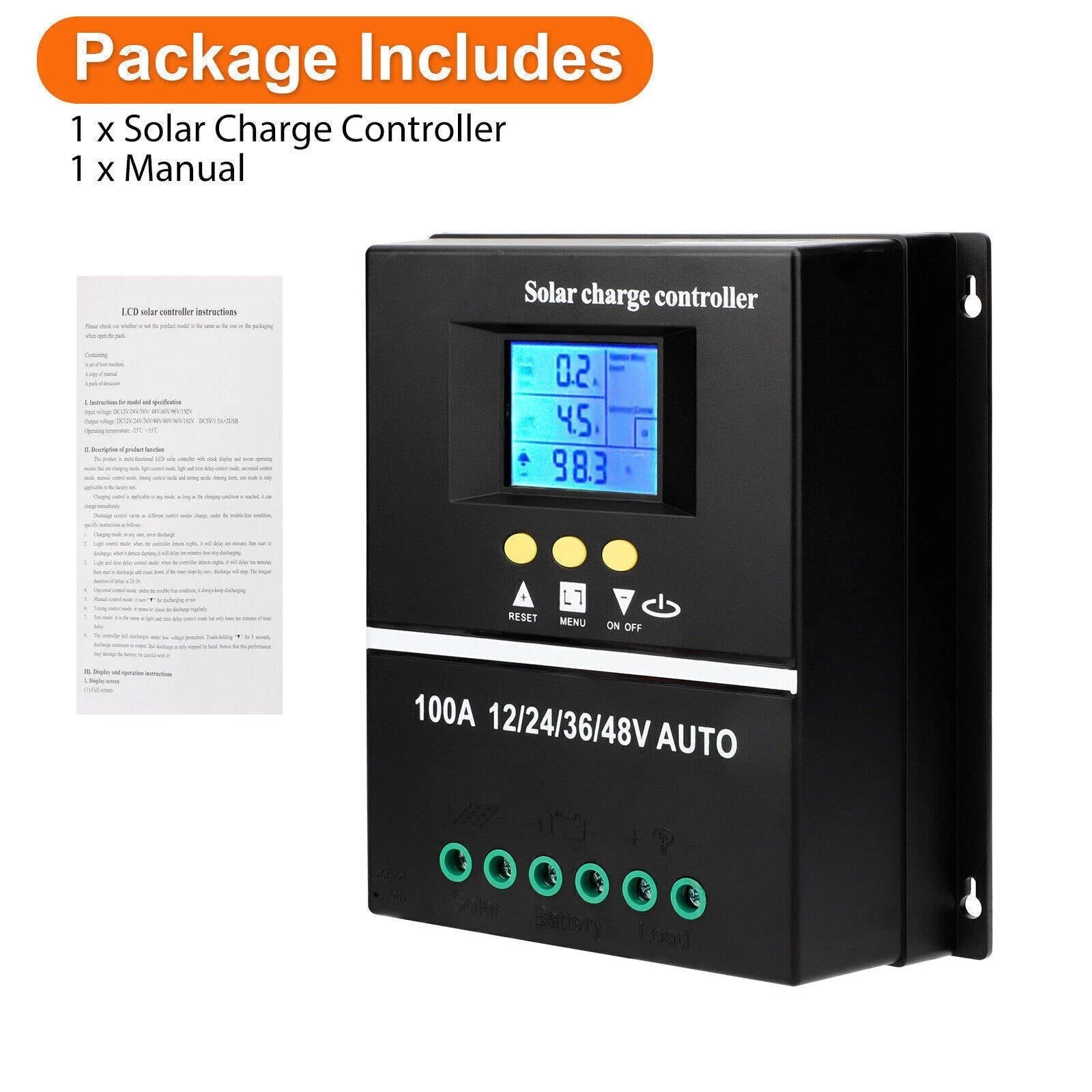 400w Solar Charge Controllers MPPT 12v/24v/36v/48v