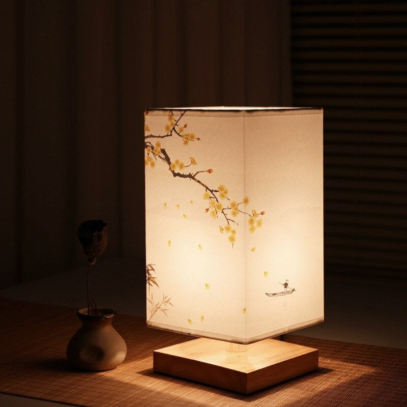 LED Scandinavian Bedside Lamp with Japanese Design for Modern Bedroom Lighting