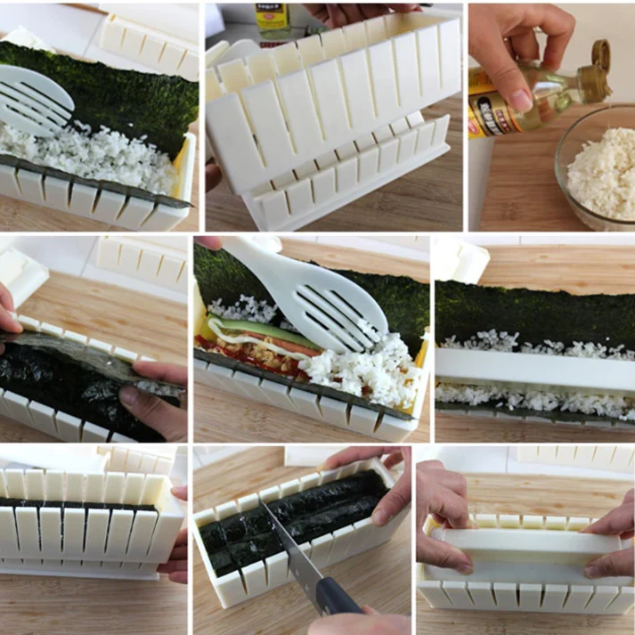 Gourmet Sushi Artisan Kit: 10 Piece Set Sushi Maker
