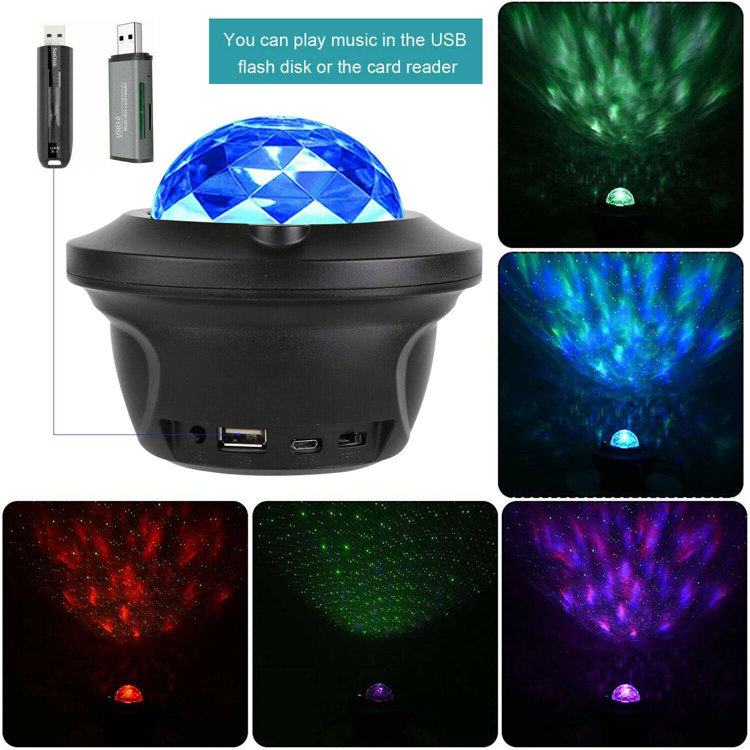 LED Starry Night Sky Galaxy Projector Light 3D Ocean Star Lamp Party Decor Lamp