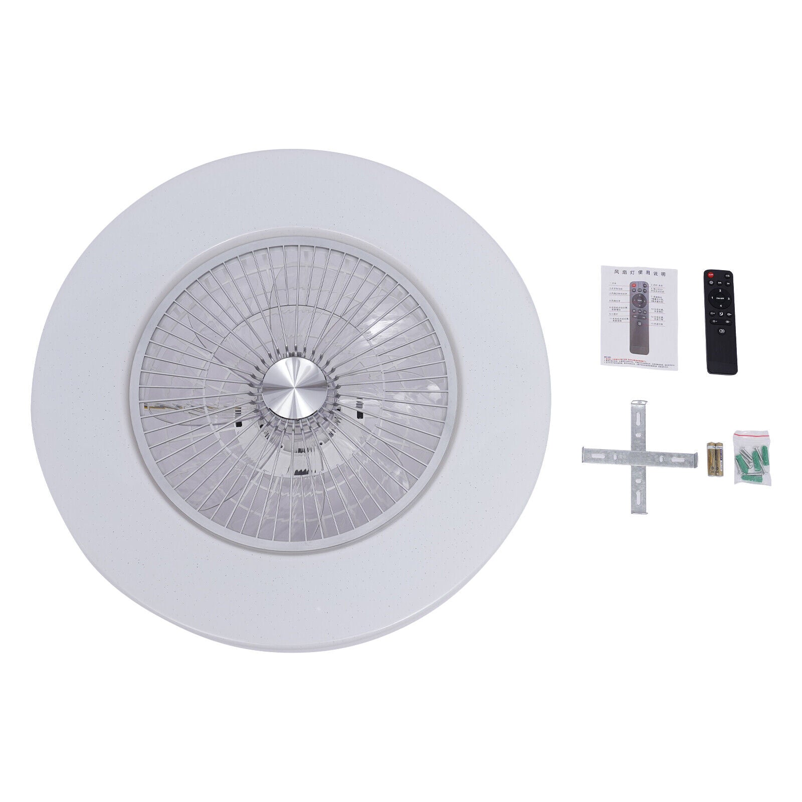 Modern Home Living Room Led Flush Mount Ceiling Fan Light