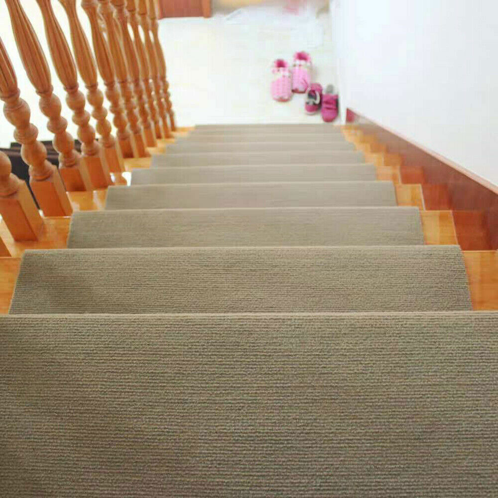 Modern Style Anti Slip Carpeted Indoor Home Stair Grip Treads 13 PCS