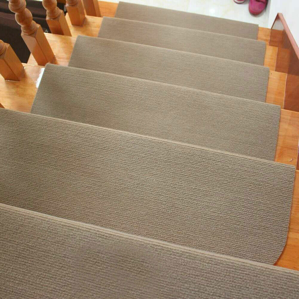 Modern Style Anti Slip Carpeted Indoor Home Stair Grip Treads 13 PCS