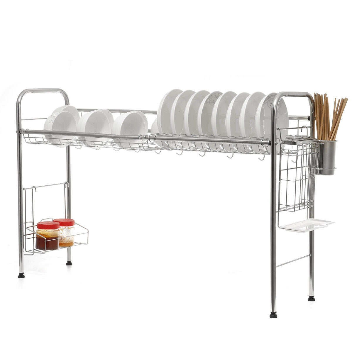 Large Stainless Steel Over The Sink Dish Drying Kitchen Rack