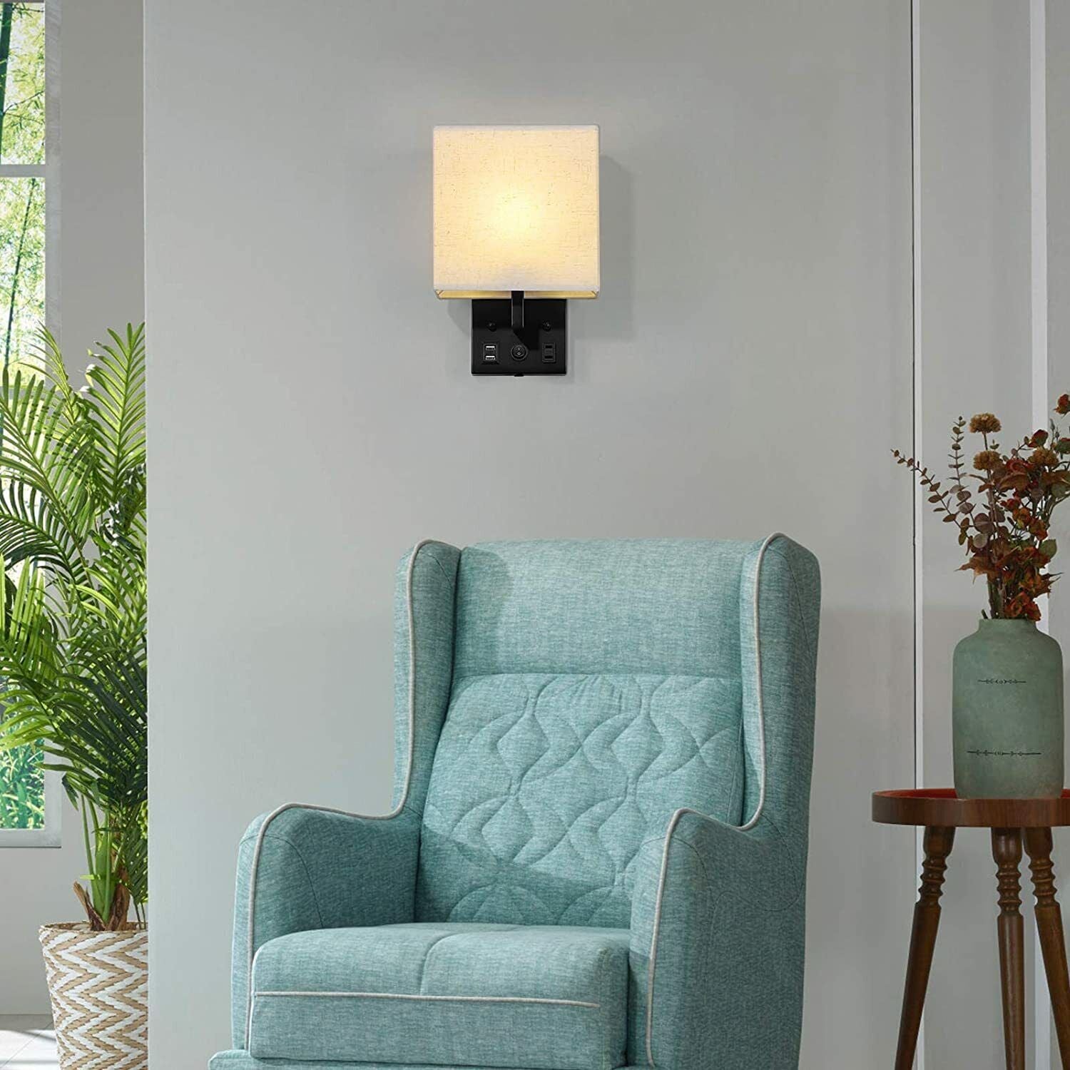 Luxurious Wall Mounted Bedroom Light Fixture Sconce With Plus 2 PCS
