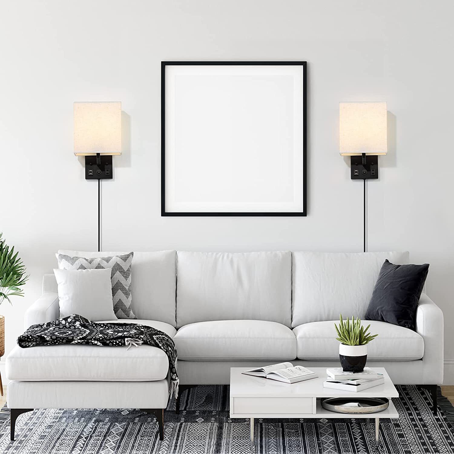 Luxurious Wall Mounted Bedroom Light Fixture Sconce With Plus 2 PCS