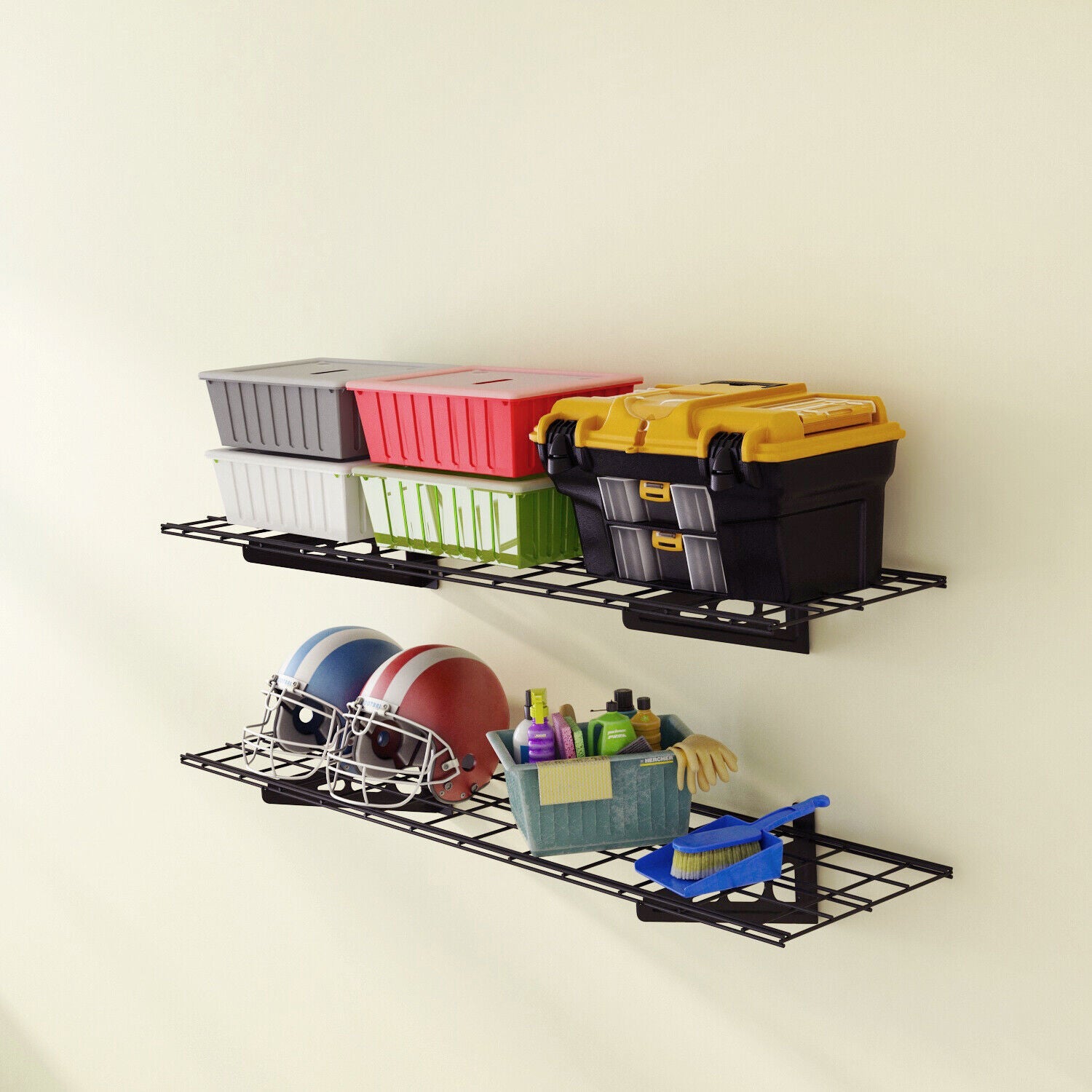 Large Capacity Wall Mounted Wire Garage Shelving Storage 2 PCS