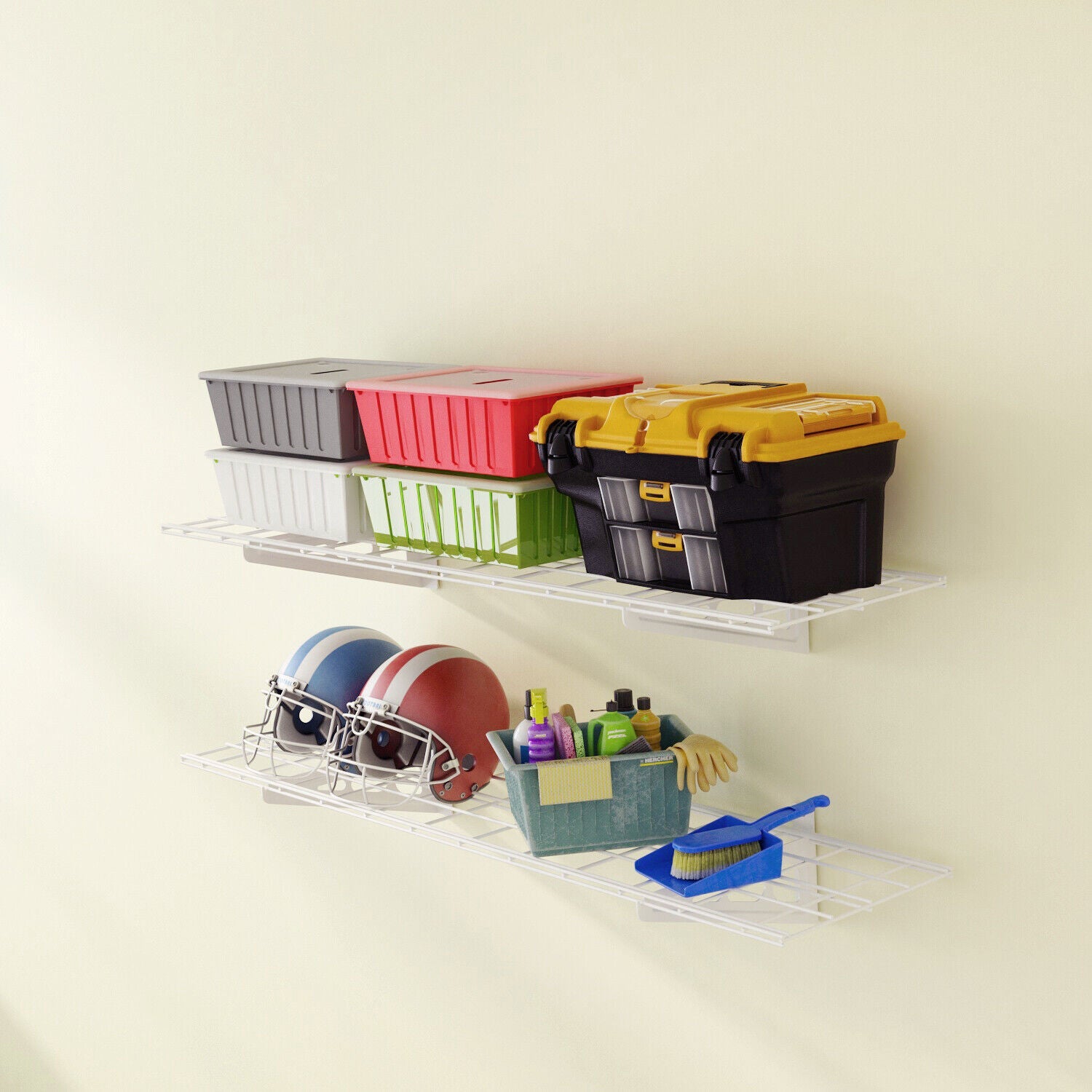 Large Capacity Wall Mounted Wire Garage Shelving Storage 2 PCS