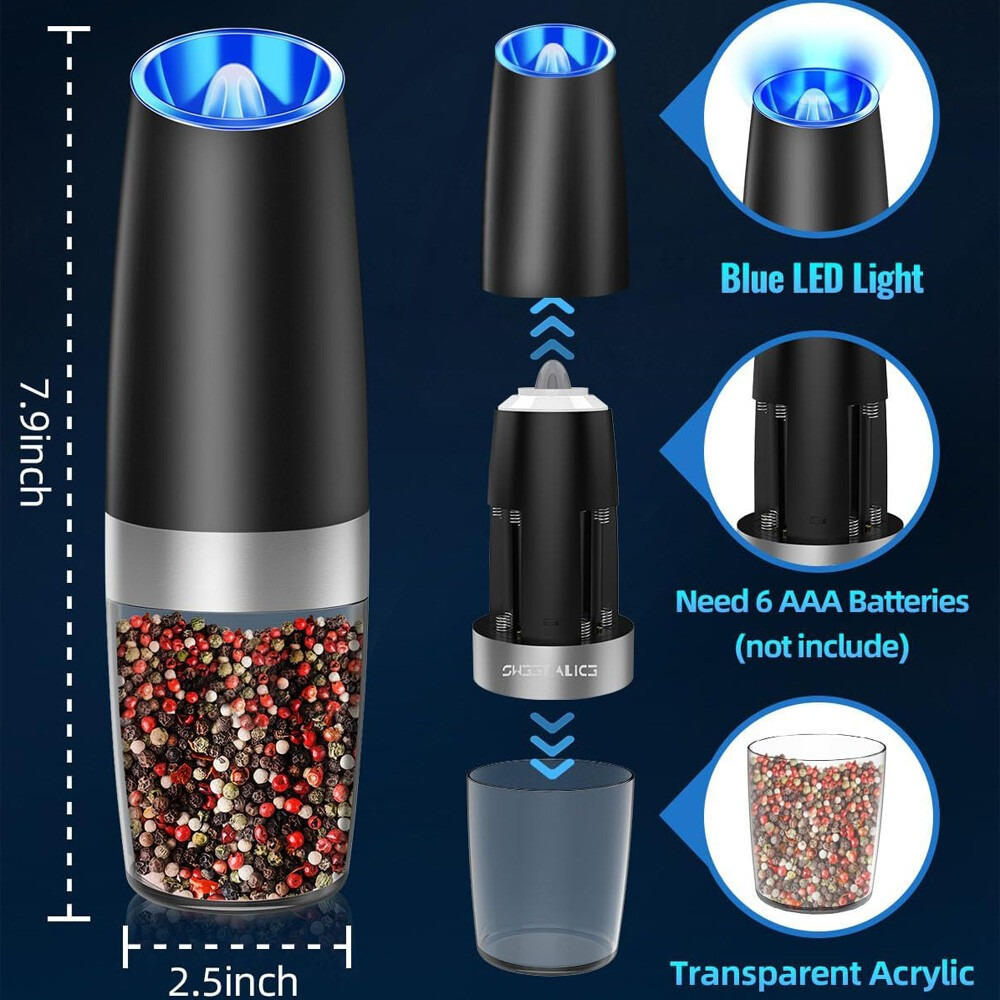 Electric Salt And Pepper Grinder 2 Pack