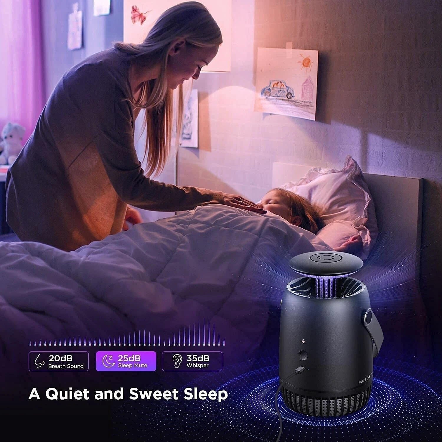 Portable Quiet Electric Mosquito Bug Zapper
