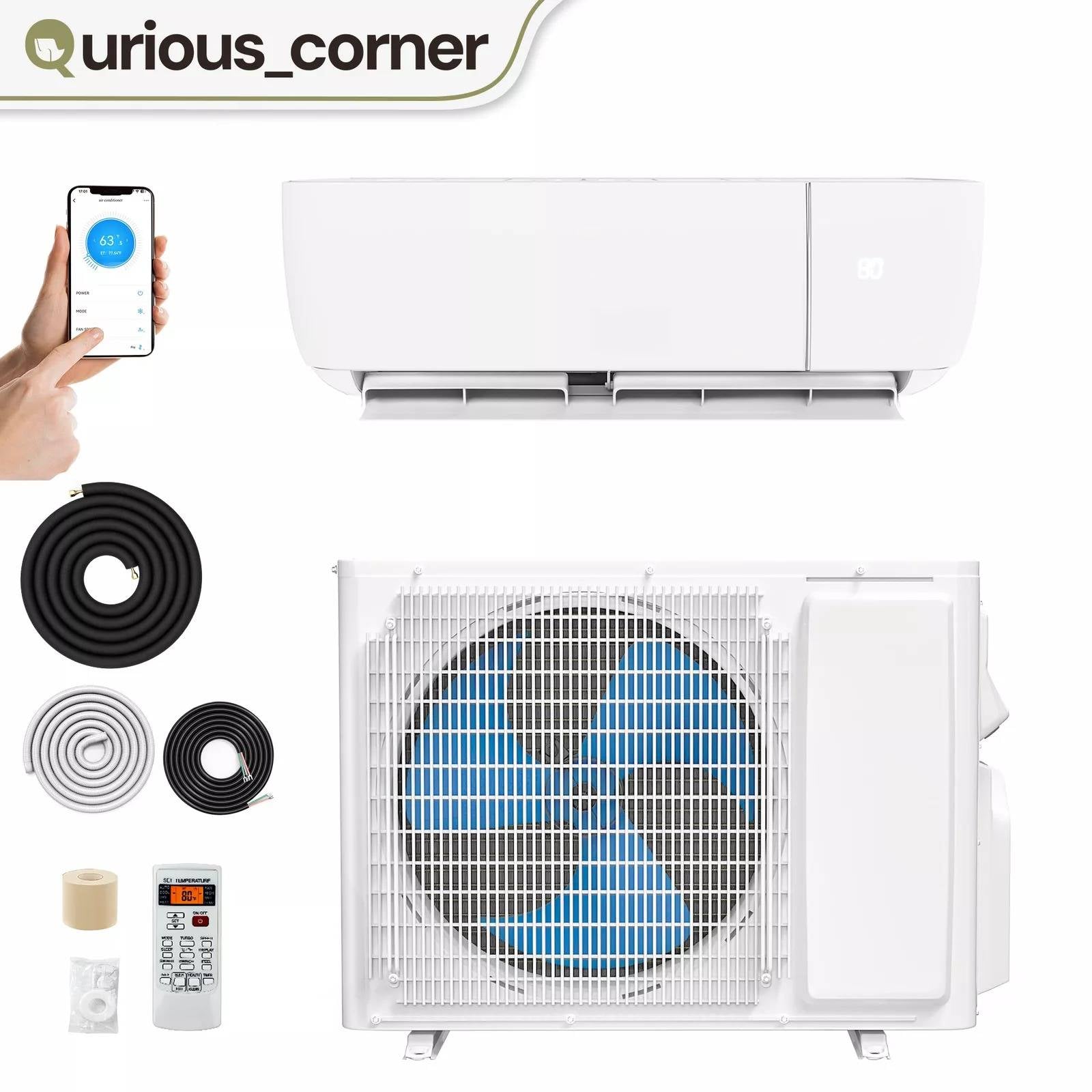 Mini Split Air Conditioner Heat Pump System Ductless Wifi