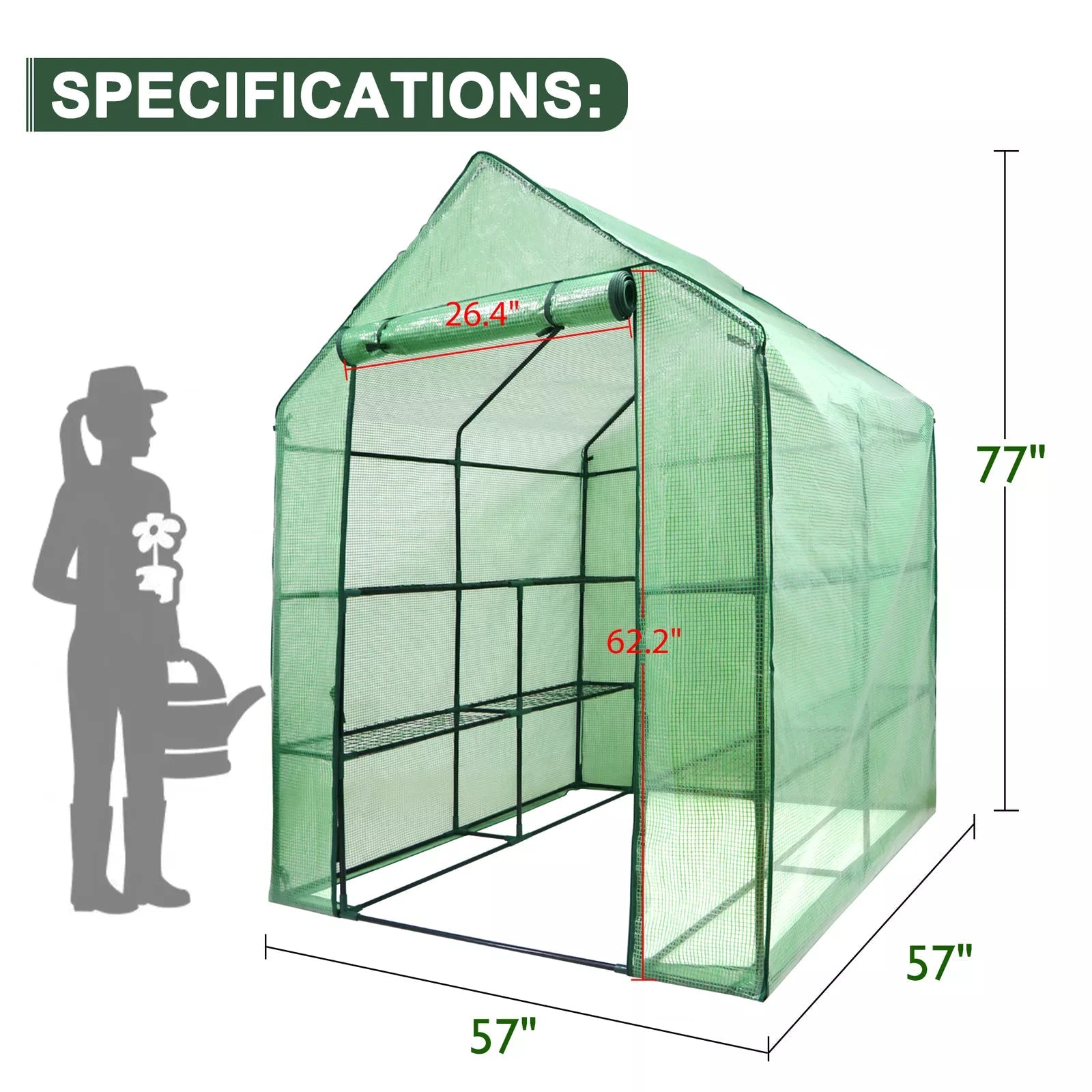 8 Shelves Walk-In Portable Greenhouse