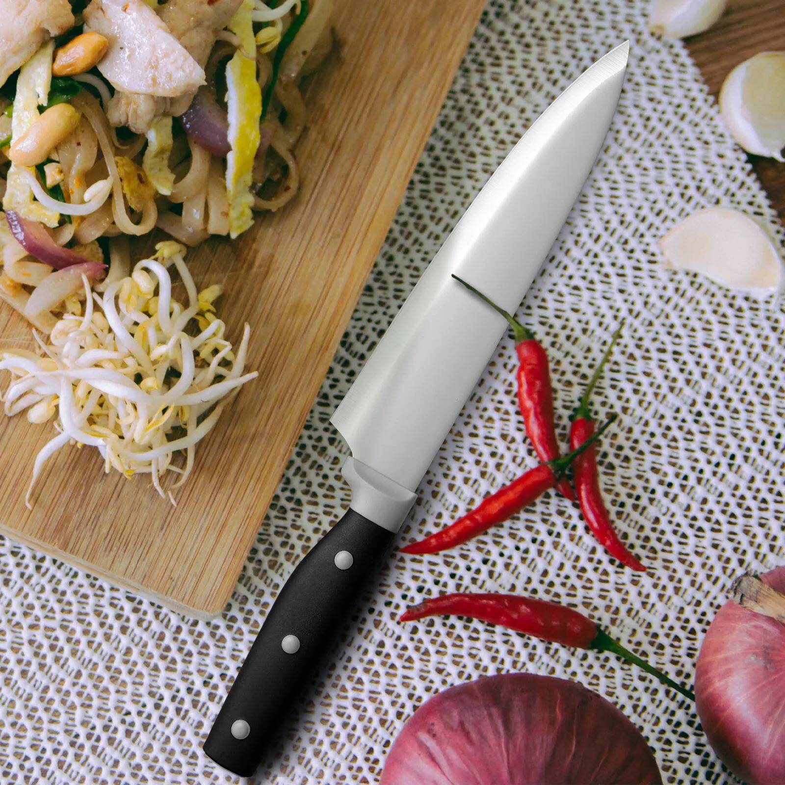 Knife Block with Knives and Sharpener