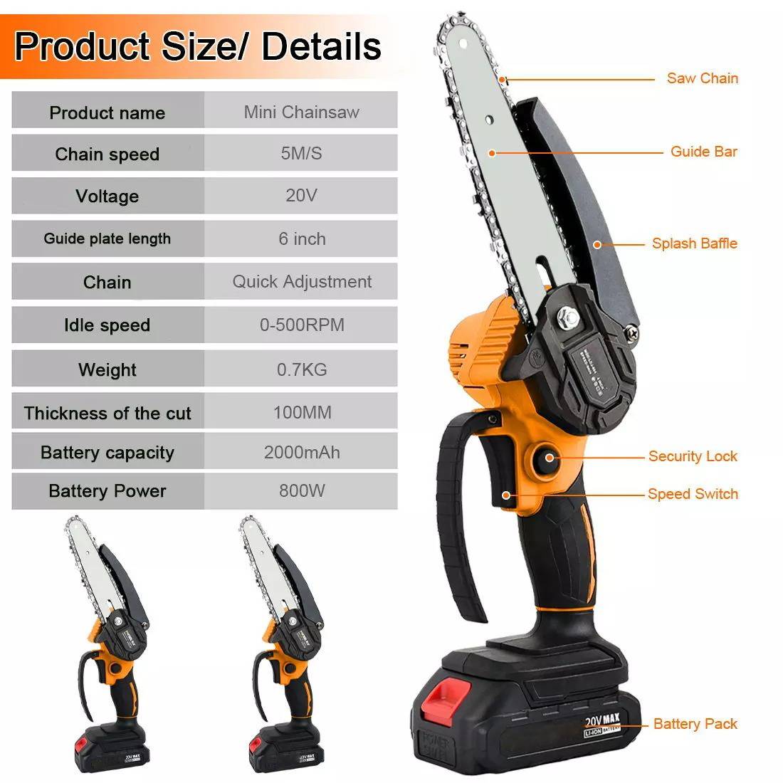 Cordless Mini Electric Chainsaw