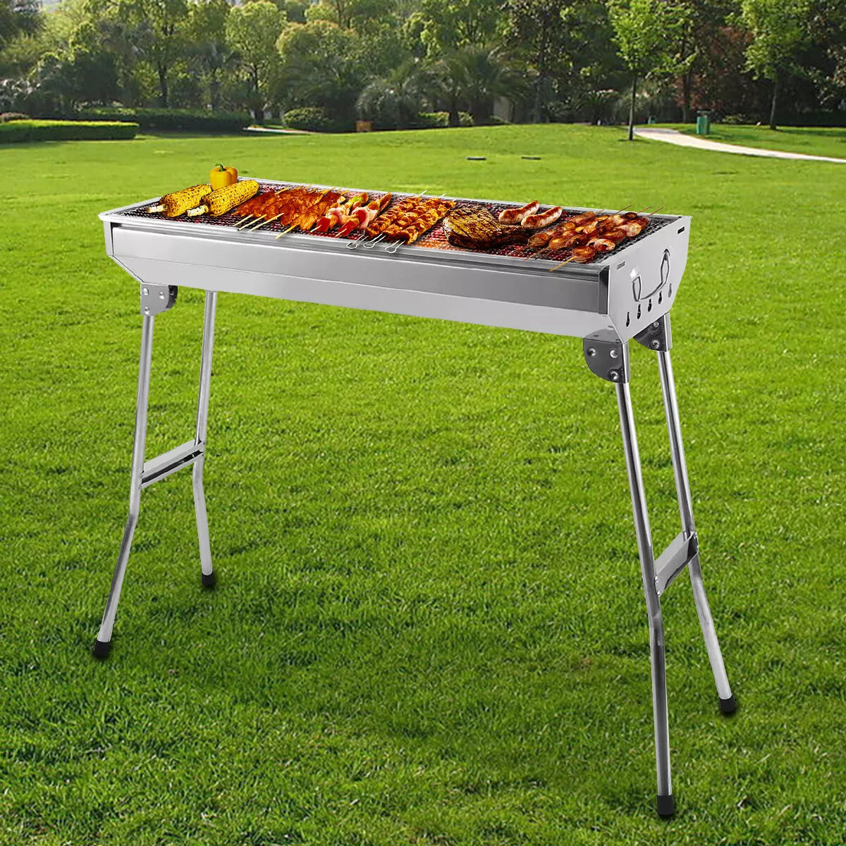 Portable Charcoal Grill With Folding Legs