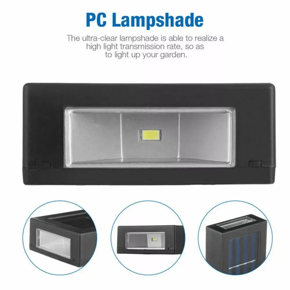 3 Pcs Solar Pathway Lights Wall Mounted