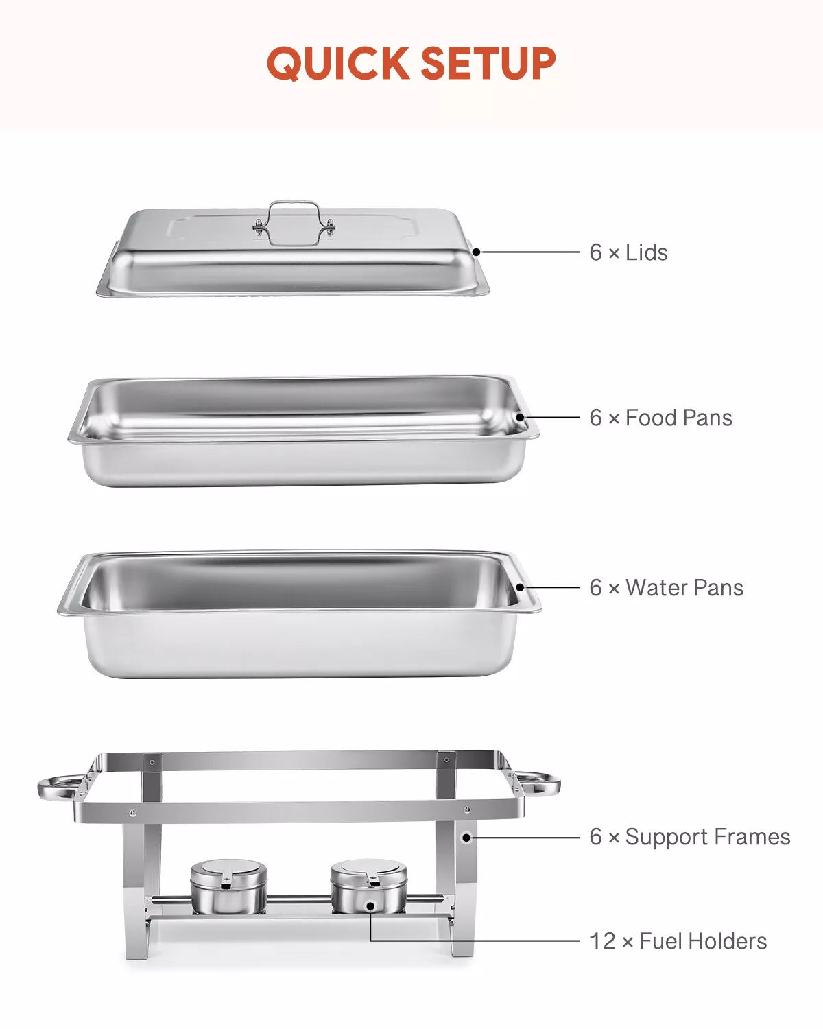 6 Set Buffet Food Warmer