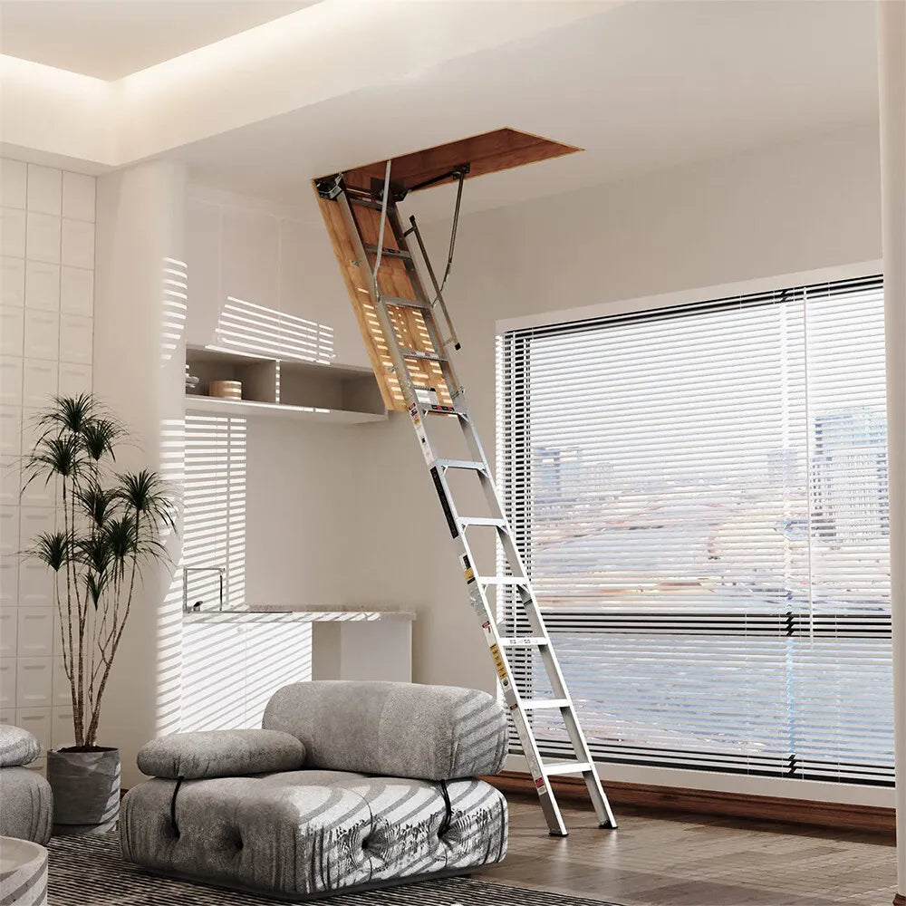 Collapsible Aluminum Folding Attic Access Ladder 54 Inch