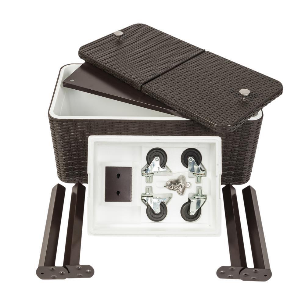 Large Wheeled Outdoor Patio Party Ice Box Beverage Cooler Chest