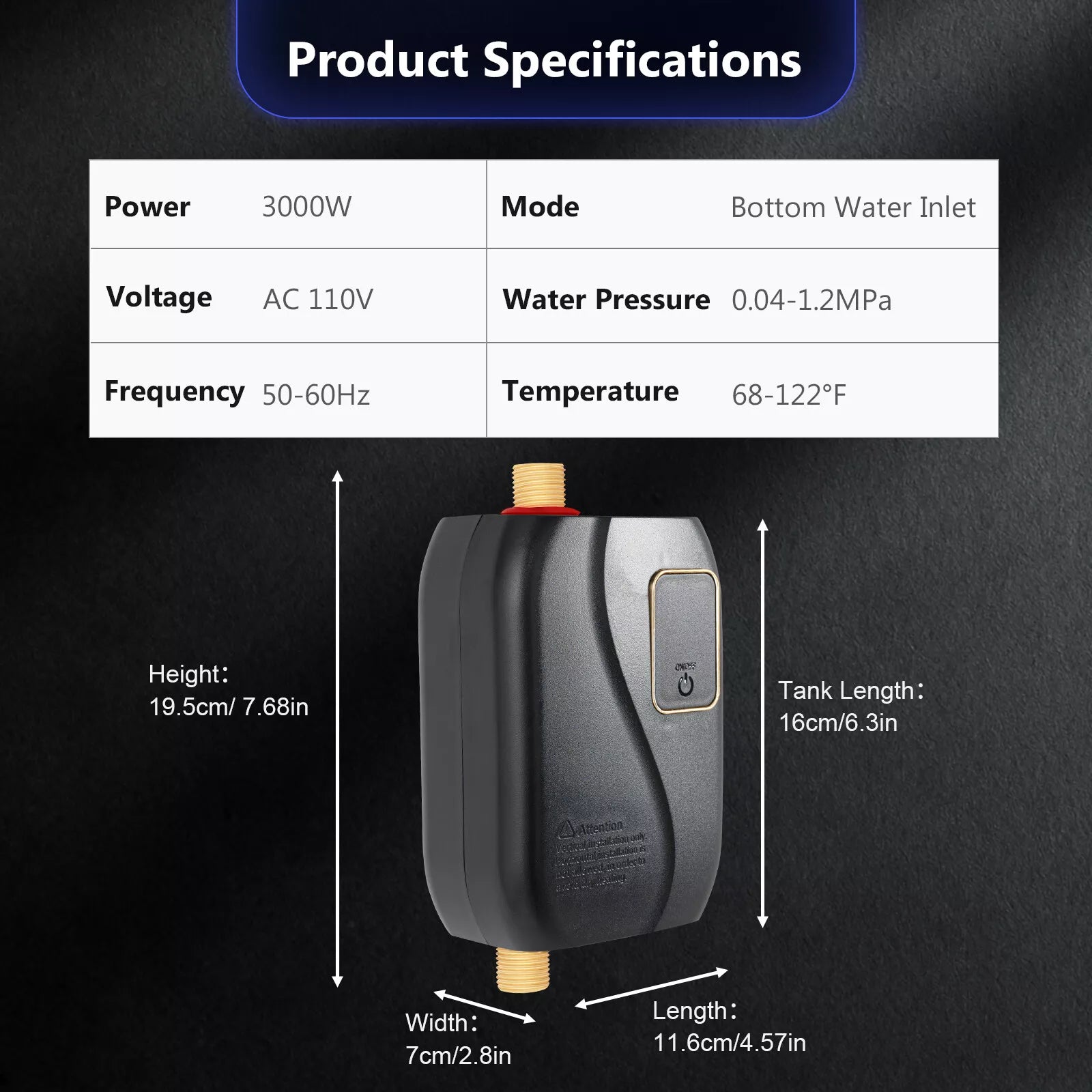 Instant Water Heater Tankless