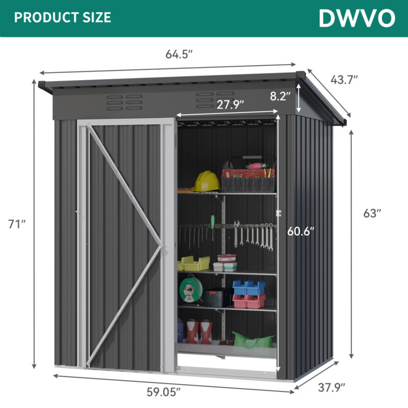 Heavy Duty Tool Sheds Storage Outdoor Storage Shed w/Lockable House tool shed